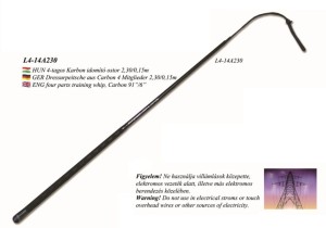 Bat do powożenia z włókna węglowego teleskopowy czwórkowy Ledo 230 cm / 15 cm