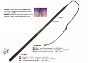 Bat do powożenia z włókna węglowego teleskopowy czwórkowy Ledo 490 cm / 40 cm