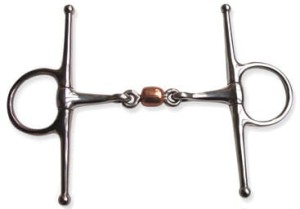 Wędzidło z wąsami podwójnie łamane z miedzianą rolką