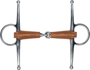 Wędzidło z wąsami 1 x łamane obszyte skórą