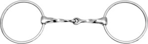 Wędzidło zwykłe pełne kręcone z wielkimi kółkami