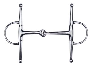 Wędzidło oliwkowe z wąsami 1 x łamane, pełne