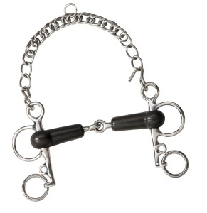 Pelham gumowy łamany z krótkimi czankami