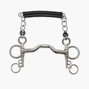 Wędzidło pelham prosty z portem Metalab Elite krótka czanka
