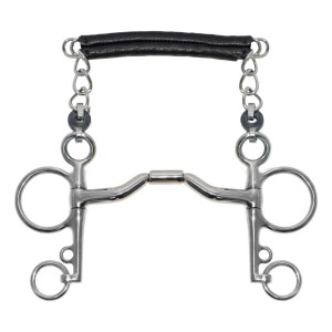 Wędzidło pelham prosty z portem Metalab Elite długa czanka