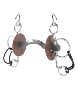 Wędzidło Pelham proste z portem twarde Beris Konnex krótkie czanki