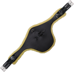 Popręg skórzany skokowy Kentaur Cassis z naturalnym futrem